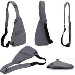 TOLOG Sling Bag Anti-Thief Crossbody Personal Pocket Bag Lightweight Chest Shoulder Backpack for Travel Hiking (Dark Grey) - Image 3